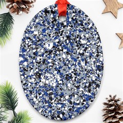 Electric Blue Blend Stone Glass Ornament (oval) by Mariart