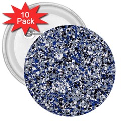 Electric Blue Blend Stone Glass 3  Buttons (10 Pack)  by Mariart