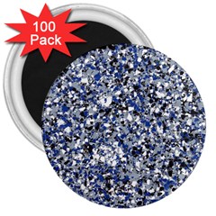 Electric Blue Blend Stone Glass 3  Magnets (100 Pack) by Mariart