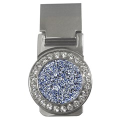 Electric Blue Blend Stone Glass Money Clips (cz) 