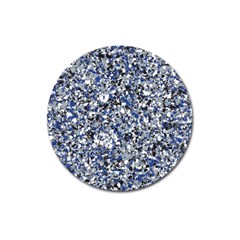 Electric Blue Blend Stone Glass Magnet 3  (round) by Mariart