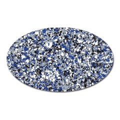 Electric Blue Blend Stone Glass Oval Magnet by Mariart