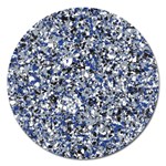 Electric Blue Blend Stone Glass Magnet 5  (Round) Front