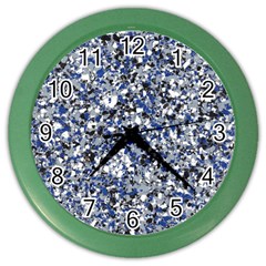 Electric Blue Blend Stone Glass Color Wall Clocks by Mariart