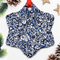 Electric Blue Blend Stone Glass Snowflake Ornament (two Sides) by Mariart