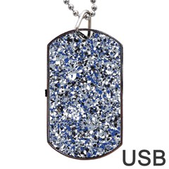 Electric Blue Blend Stone Glass Dog Tag Usb Flash (one Side) by Mariart