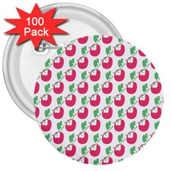 Fruit Pink Green Mangosteen 3  Buttons (100 Pack) 