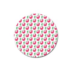 Fruit Pink Green Mangosteen Magnet 3  (round) by Mariart