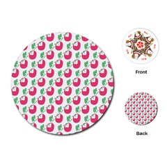 Fruit Pink Green Mangosteen Playing Cards (round)  by Mariart