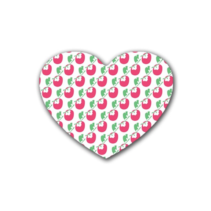 Fruit Pink Green Mangosteen Heart Coaster (4 pack) 