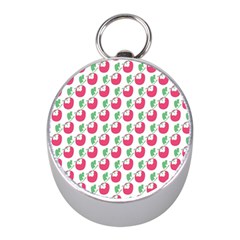 Fruit Pink Green Mangosteen Mini Silver Compasses by Mariart