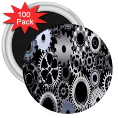 Gears Technology Steel Mechanical Chain Iron 3  Magnets (100 Pack) by Mariart