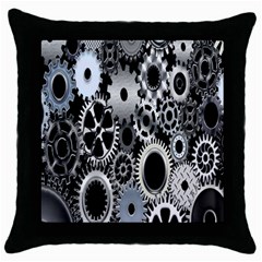 Gears Technology Steel Mechanical Chain Iron Throw Pillow Case (black)