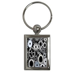 Gears Technology Steel Mechanical Chain Iron Key Chains (rectangle)  by Mariart