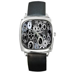 Gears Technology Steel Mechanical Chain Iron Square Metal Watch