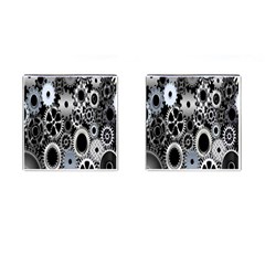 Gears Technology Steel Mechanical Chain Iron Cufflinks (square) by Mariart