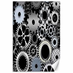 Gears Technology Steel Mechanical Chain Iron Canvas 24  X 36  by Mariart