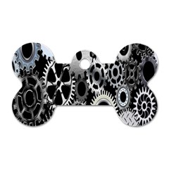 Gears Technology Steel Mechanical Chain Iron Dog Tag Bone (one Side) by Mariart