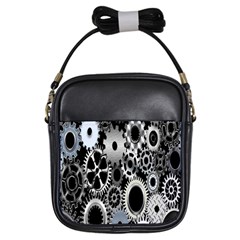 Gears Technology Steel Mechanical Chain Iron Girls Sling Bags by Mariart