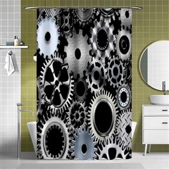 Gears Technology Steel Mechanical Chain Iron Shower Curtain 48  X 72  (small)  by Mariart