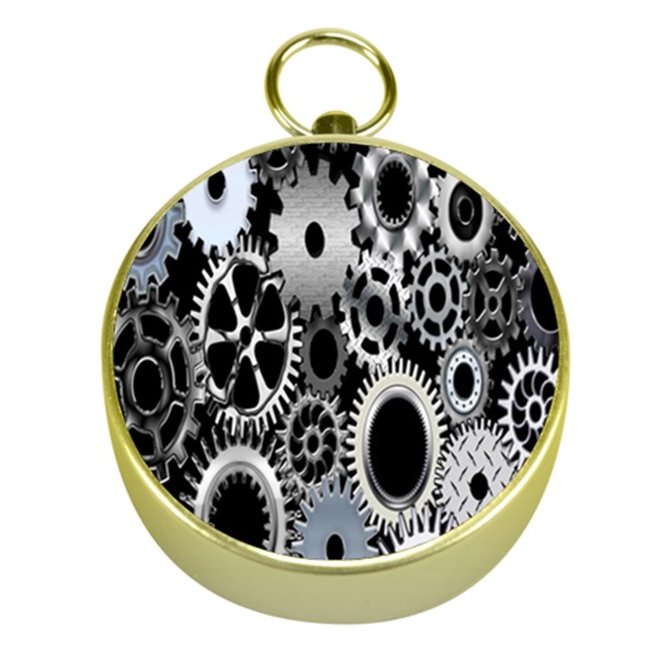 Gears Technology Steel Mechanical Chain Iron Gold Compasses