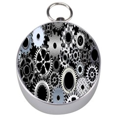 Gears Technology Steel Mechanical Chain Iron Silver Compasses by Mariart