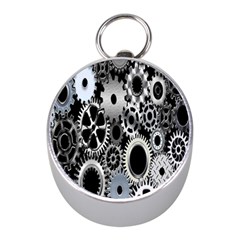 Gears Technology Steel Mechanical Chain Iron Mini Silver Compasses by Mariart