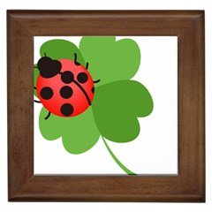 Insect Flower Floral Animals Green Red Framed Tiles