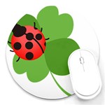 Insect Flower Floral Animals Green Red Round Mousepads Front