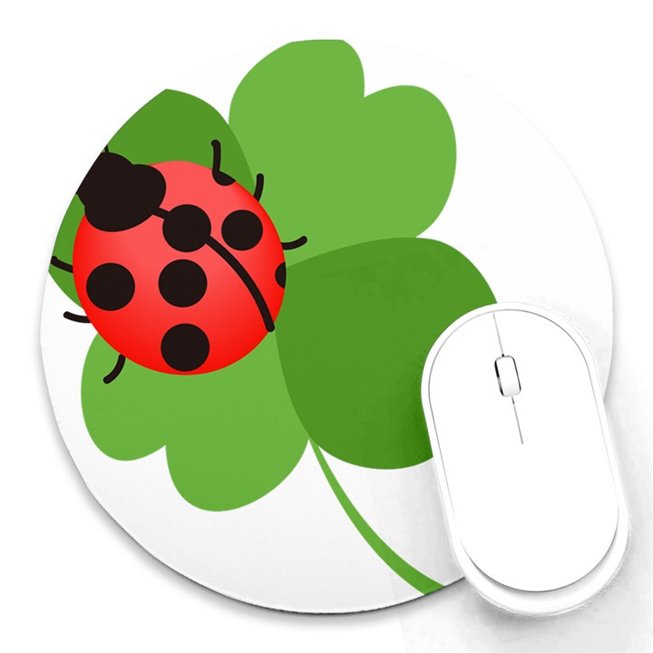 Insect Flower Floral Animals Green Red Round Mousepads