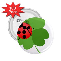 Insect Flower Floral Animals Green Red 2 25  Buttons (100 Pack)  by Mariart