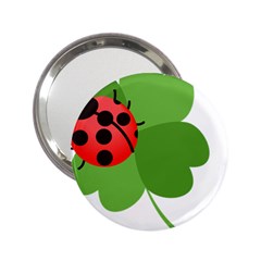 Insect Flower Floral Animals Green Red 2 25  Handbag Mirrors by Mariart