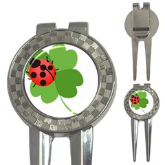 Insect Flower Floral Animals Green Red 3-in-1 Golf Divots