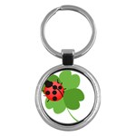 Insect Flower Floral Animals Green Red Key Chains (Round)  Front