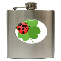 Insect Flower Floral Animals Green Red Hip Flask (6 Oz) by Mariart