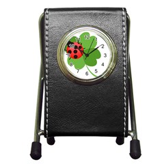 Insect Flower Floral Animals Green Red Pen Holder Desk Clocks by Mariart