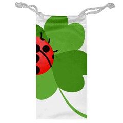 Insect Flower Floral Animals Green Red Jewelry Bag by Mariart