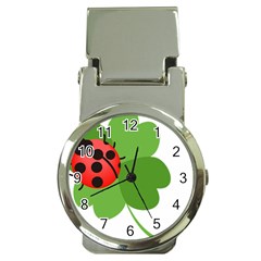 Insect Flower Floral Animals Green Red Money Clip Watches by Mariart