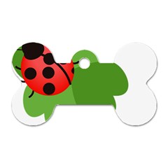 Insect Flower Floral Animals Green Red Dog Tag Bone (one Side) by Mariart