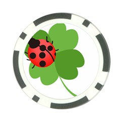 Insect Flower Floral Animals Green Red Poker Chip Card Guard by Mariart