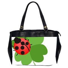 Insect Flower Floral Animals Green Red Office Handbags (2 Sides)  by Mariart