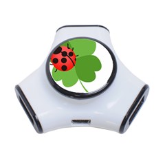 Insect Flower Floral Animals Green Red 3-port Usb Hub by Mariart