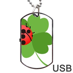 Insect Flower Floral Animals Green Red Dog Tag Usb Flash (two Sides) by Mariart