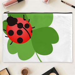 Insect Flower Floral Animals Green Red Cosmetic Bag (xxxl)  by Mariart