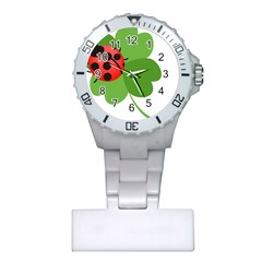 Insect Flower Floral Animals Green Red Plastic Nurses Watch by Mariart