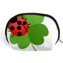 Insect Flower Floral Animals Green Red Accessory Pouches (medium)  by Mariart