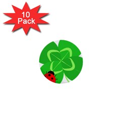 Insect Flower Floral Animals Green Red Line 1  Mini Buttons (10 Pack)  by Mariart