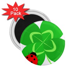 Insect Flower Floral Animals Green Red Line 2 25  Magnets (10 Pack) 