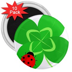 Insect Flower Floral Animals Green Red Line 3  Magnets (10 Pack) 