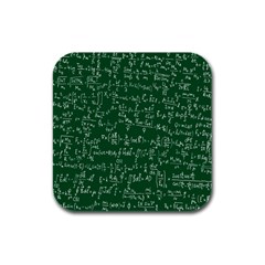 Formula Number Green Board Rubber Square Coaster (4 Pack)  by Mariart